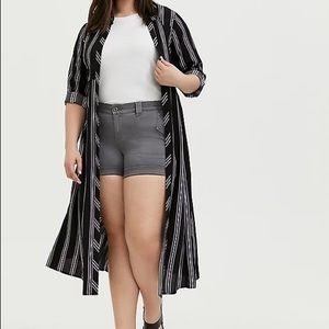 Torrid Black Stripe Kimono
